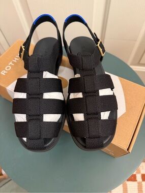 Rothy's The Fisherman Sandal - Black Size 6.5